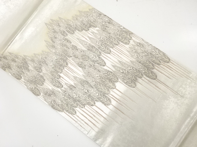 引箔　樹木模様織り出し　袋帯